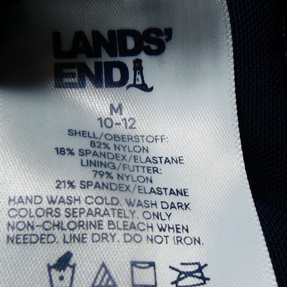 Lands' End Women's Surplice Swim Dress One Piece Swimsuit Tummy Control M 10-12 - Picture 15 of 16